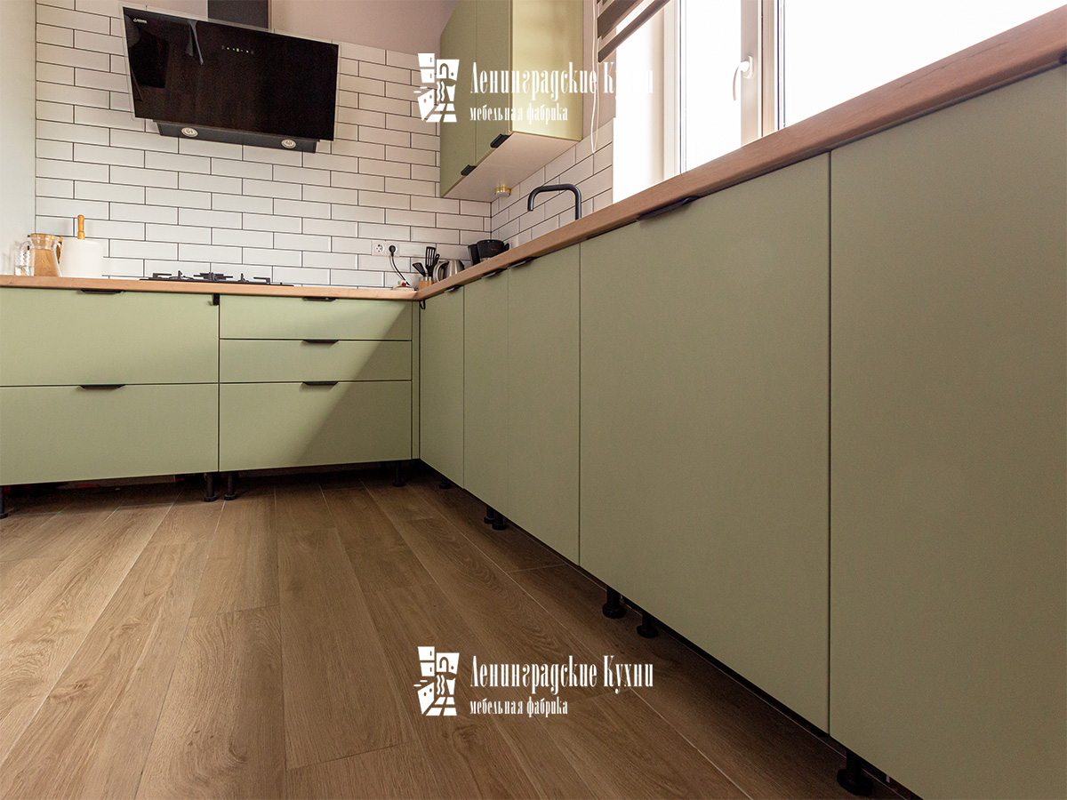 Кухня Токсово зеленая из МДФ, фото